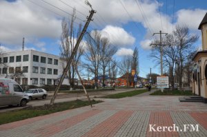 Новости » Криминал и ЧП: В Керчи штормовой ветер ломал столбы и деревья