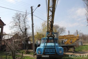 Новости » Общество: В Керчи восстанавливают провода, на которые рухнул тополь