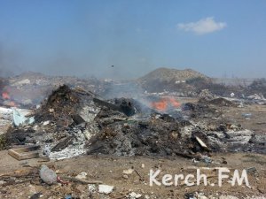 Новости » Криминал и ЧП » Общество: В Керчи опять горит свалка рядом с  кладбищем (видео)