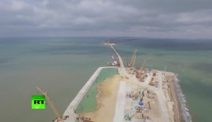 Новости » Общество: Видео строительства Керченского моста с высоты