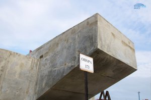 Новости » Общество: На Тузле готова первая опора моста через Керченский пролив
