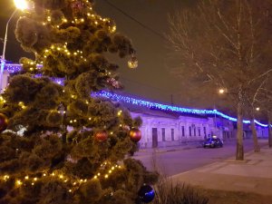 Новости » Общество: В Керчи развесили полтора километра новых гирлянд