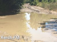 В Керчи на Ушинского по дороге течет чистая вода