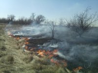 В Ленинском районе горела трава в районе заброшенного дома