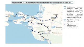 Новости » Общество: Схема движения грузового транспорта через переправу в Крым изменилась