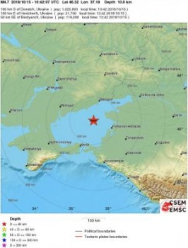 В Азовском море произошло землетрясение