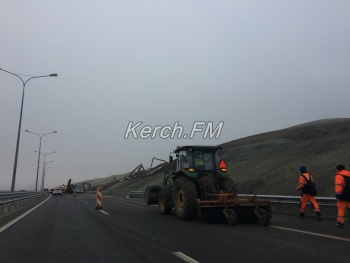 Вдоль автоподходов к Крымскому мосту вновь посеяли траву