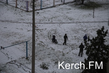 В Керчи пошел первый снег в этом году