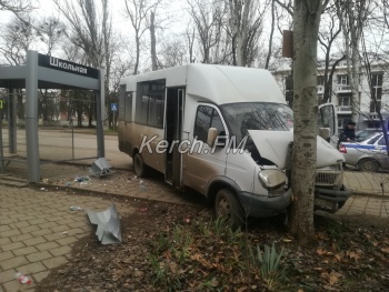 Новости » Криминал и ЧП: Маршрутка врезалась в дерево в Керчи (обновлено)