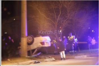 Видеорегистратор: момент аварии с перевернутой машиной на Фреше в Керчи