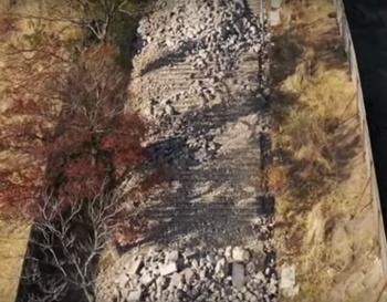 Новости » Общество: Реконструкция Митридатских лестниц с высоты птичьего полета