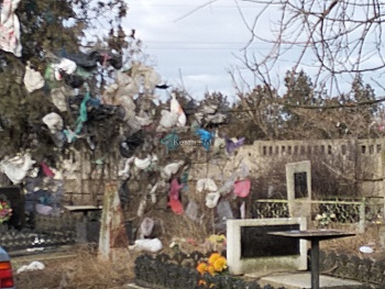 Могилы на городском кладбище Керчи – замусорены