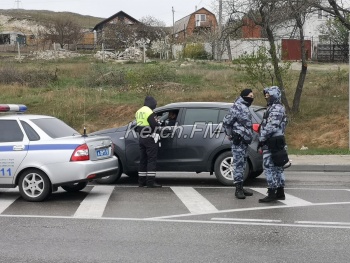 Новости » Общество: На выезде из Керчи огромная пробка – правоохранители проверяют каждого (видео)