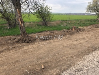 Новости » Общество: Обочину дороги на Бондаренково расчистили с помощью техники