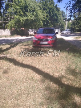 Ты репортер: Здесь удобнее: водитель припарковался на зеленой зоне в Керчи