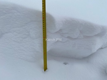 Новости » Общество: Около полуметра снега выпало в Керчи за ночь, - синоптики (видео)