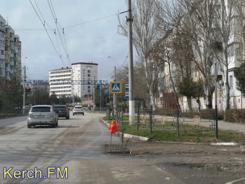 Новости » Общество: Керченскую ливневку украсили веткой и пакетом