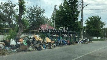 Новости » Общество: Улица Гагарина встречает проезжающие авто свалками мусора