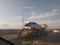 Новости » Общество: На мосту по ШГС в Керчи произошли 2  аварии