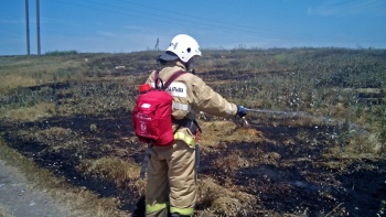 Новости » Общество: В районе Багерово горела сухая трава на площади 900 кв м