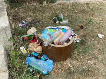 Керчане просят убрать территорию от мусора около ротонды на Молодежке