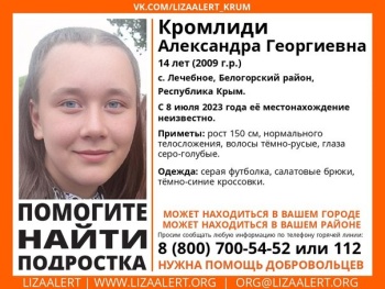 В Крыму разыскивают без вести пропавшую 14-летнюю девушку