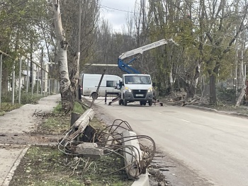 Улица Комарова в Керчи перекрыта