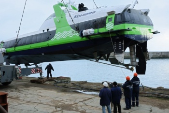 На крымском заводе спустили на воду пассажирское судно «Керчь»