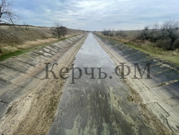 Новости » Общество: Такого не было давно: Северокрымский  канал перед Керчью обмелел и зарос