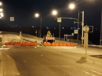 Новости » Общество: Движение по путепроводу по ШГС в Керчи перекрыли на время ремонта