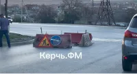 Новости » Криминал и ЧП: На повороте Чкалова -Куль-Обинское шоссе в Керчи проваливается опять проезжая часть
